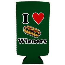 Load image into Gallery viewer, I Love Wieners Slim 12 oz Can Coolie
