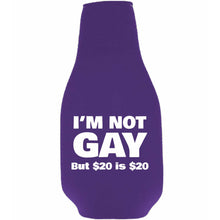 Load image into Gallery viewer, I'm Not Gay Beer Bottle Coolie w/Opener Attached