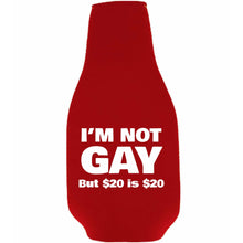 Load image into Gallery viewer, I'm Not Gay Beer Bottle Coolie w/Opener Attached
