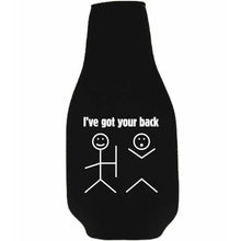 Load image into Gallery viewer, I've Got Your Back Beer Bottle Coolie w/Opener Attached