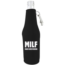 Load image into Gallery viewer, MILF, Man I Love Fishing Beer Bottle Coolie With Opener