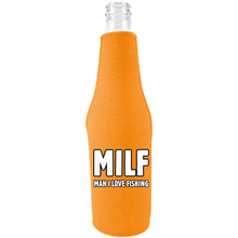 Load image into Gallery viewer, MILF, Man I Love Fishing Beer Bottle Coolie