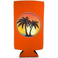 Load image into Gallery viewer, Palm Tree Sunset Slim Can Coolie