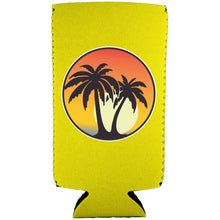 Load image into Gallery viewer, Palm Tree Sunset Slim Can Coolie