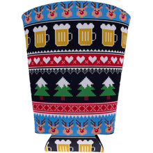 Load image into Gallery viewer, Reindeer and Beer Christmas Pattern Pint Glass Coolie