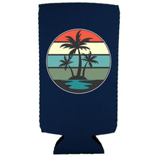 Load image into Gallery viewer, Retro Palm Trees Slim Can Coolie