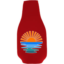 Load image into Gallery viewer, Retro Sunset Beer Bottle Coolie with Opener Attached