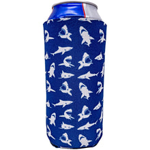 Load image into Gallery viewer, 24 ounce can koozie with shark pattern design print
