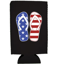 Load image into Gallery viewer, Stars and Stripes Flip Flop 16 oz. Can Coolie