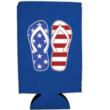 Load image into Gallery viewer, Stars and Stripes Flip Flop 16 oz. Can Coolie
