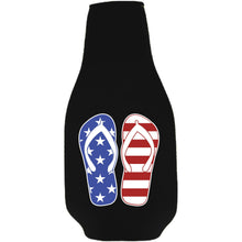 Load image into Gallery viewer, Stars and Stripes Flip Flop Beer Bottle Coolie