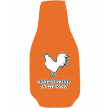 Load image into Gallery viewer, Stop Staring At My Cock Beer Bottle Coolie with Opener Attached