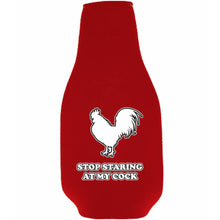 Load image into Gallery viewer, Stop Staring At My Cock Beer Bottle Coolie with Opener Attached
