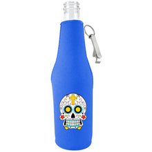 Load image into Gallery viewer, Sugar Skull Beer Bottle Coolie With Opener