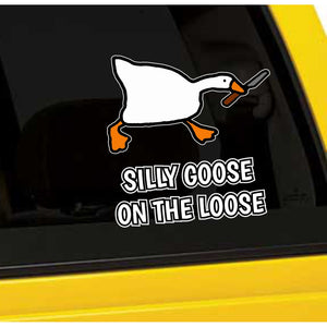 Silly Goose On The Loose Vinyl Sticker 5 Inch, Indoor/Outdoor
