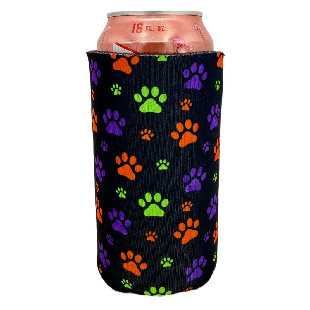 Dog Paws Pattern 16 oz. Can Coolie