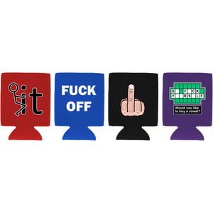 Funny F*ck Magnetic Can Coolie Designs 4 Pack