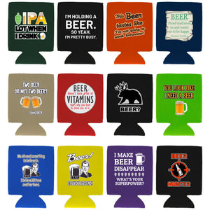 Beer Jokes Funny Magnetic Can Coolie Designs 12 Pack