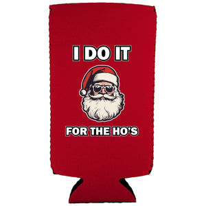 I Do It For The Ho's Santa Slim Can Coolie