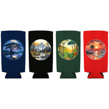 Load image into Gallery viewer, Landscape Outdoor Designs 24/25 oz. Can Coolie 4 Pack (1 each Tropical, Jungle, Savannah, Mountain)
