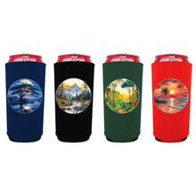 Load image into Gallery viewer, Landscape Outdoor Designs 24/25 oz. Can Coolie 4 Pack (1 each Tropical, Jungle, Savannah, Mountain)
