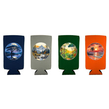 Load image into Gallery viewer, Landscape Outdoor Designs Slim Can Coolie 4 Pack (1 each Tropical, Jungle, Savannah, Mountain)
