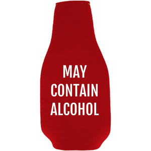 May Contain Alcohol Beer Bottle Coolie