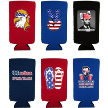 Load image into Gallery viewer, Patriotic USA Slim Can Coolie Designs 6 Pack
