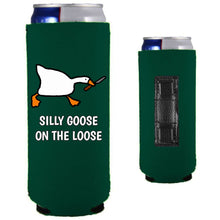 Load image into Gallery viewer, 12oz. Slim neoprene can Koozie with strong magnets sewn into one side and graphic on the opposite.
