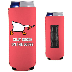 Silly Goose on the Loose Magnetic Slim Can Coolie