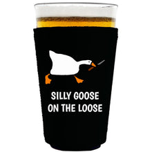 Load image into Gallery viewer, collapsible neoprene 16oz. pint Koozie with graphic printed on one side.
