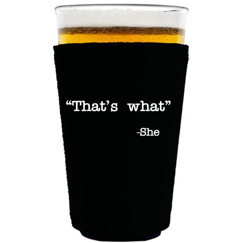 collapsible, neoprene 16oz. pint glass koozie with 