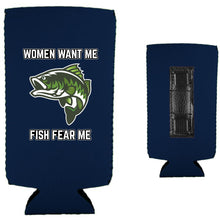 Load image into Gallery viewer, Women Want Me Fish Fear Me Magnetic Slim Can Coolie
