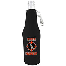 Load image into Gallery viewer, Beer Hunter beer zipper bottle with opener koozie
