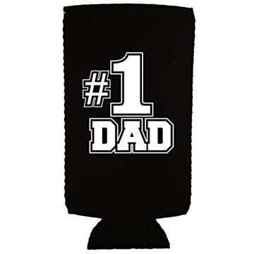 #1 Dad Slim Can Coolie (Black)