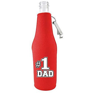 #1 Dad Beer Bottle Coolie With Opener