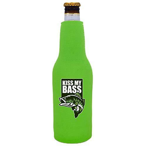neon green beer bottle koozie with 
