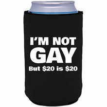 Load image into Gallery viewer, 12 oz can koozie with im not gay design 
