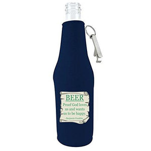 Beer Proof Beer Bottle Coolie w/Opener