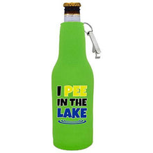 Load image into Gallery viewer, I Pee In The Lake Beer Bottle Coolie with Opener Attached
