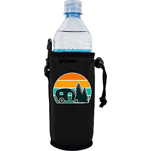 water bottle koozie with retro camper design 