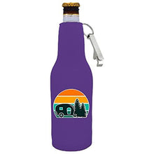 Load image into Gallery viewer, Retro Camper Beer Bottle Coolie with Opener Attached
