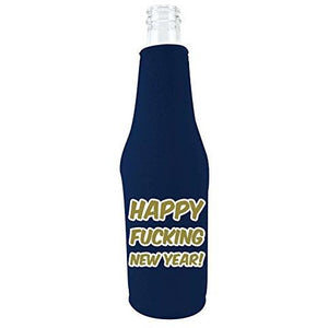Merry Fucking Christmas and Happy Fucking New Year Beer Bottle Coolie Set