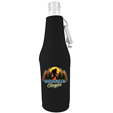 Bigfoot Hide & Seek Champion Beer Bottle Coolie With Opener