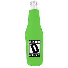 Load image into Gallery viewer, Rated D for Drunk Beer Bottle Coolie With Opener
