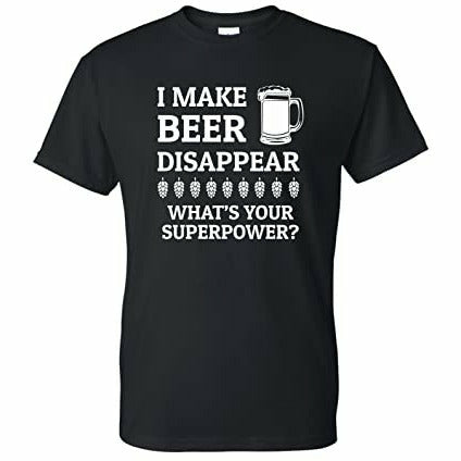 t shirt with i make beer disappear design 