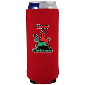 Merry Christmas Reindeer Humping Slim 12 oz Can Coolie