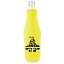 Load image into Gallery viewer, yellow zipper  beer bottle with dont tread on me design 
