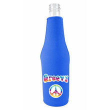 Load image into Gallery viewer, Groovy Peace Hippie Beer Bottle Coolie
