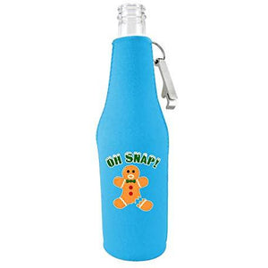 Oh Snap! Gingerbread Man Beer Bottle Coolie With Opener